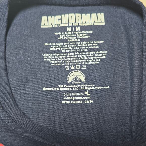 Anchorman Graphic Tee Ron Burgundy You Stay Classy Men's Size Medium Funny Humor - Picture 4 of 4